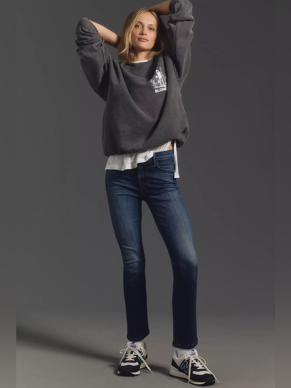 Mother The Dazzler Ankle Mid-Rise Straight-Leg Jeans